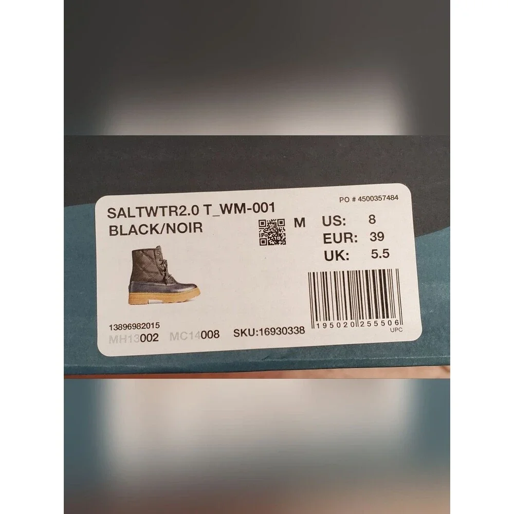 Sperry Saltwater 2.0 Women's Round Toe Black Duck Boots Size 8